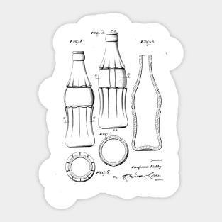 Coke Bottle VINTAGE PATENT DRAWING Sticker